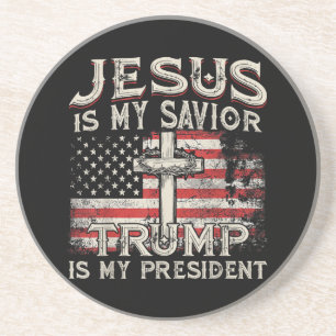 Posavasos Jesús Es Mi Salvador Trump Es Mi Presidente Bander