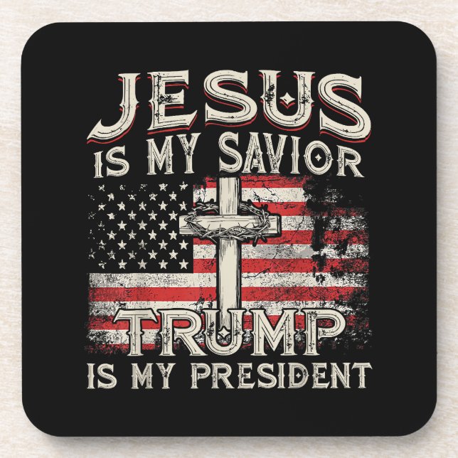 Posavasos Jesús Es Mi Salvador Trump Es Mi Presidente Estado (Frente)