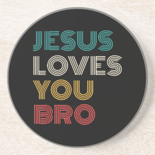 Posavasos Jesús Te Ama Hermano, Gracioso Retro De Fe Cristia