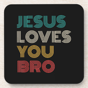 Posavasos Jesús Te Ama Hermano, Gracioso Retro De Fe Cristia