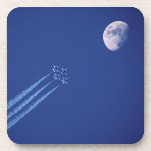 Posavasos Jets junto a la luna   Columbia Británica