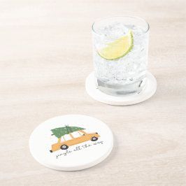 Posavasos Jingle All Way Car and Christmas Tree Holiday