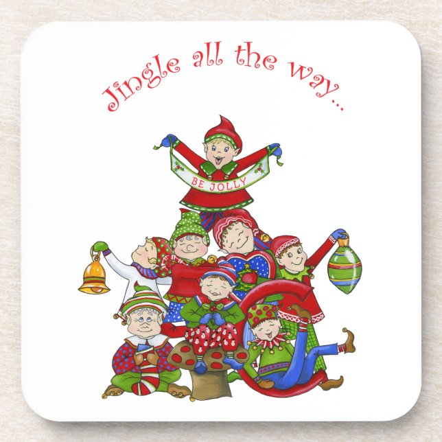 Posavasos Jingle Elves (Set two) (Frente)