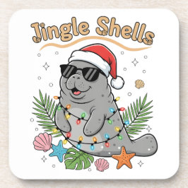 Posavasos Jingle Shells Tropical Santa Manatee Christmas