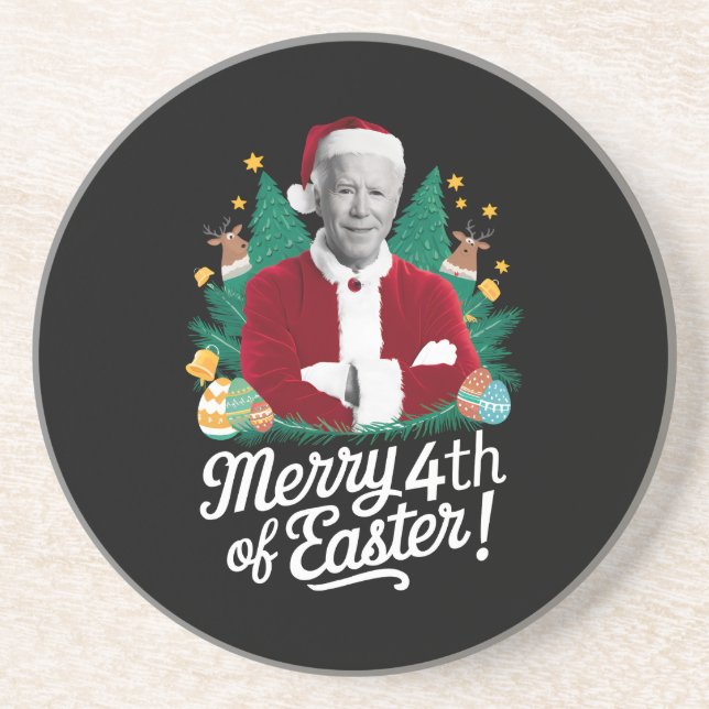 Posavasos Joe Biden Navidades Santa Merry 4 De Noches De Pas (Frente)