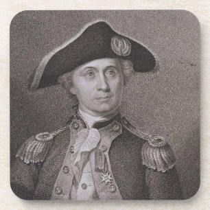 Posavasos John Paul Jones (1747-92), grabado por James Barto
