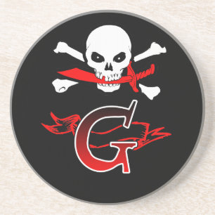 Posavasos Jolly Roger G Monograma Inicial