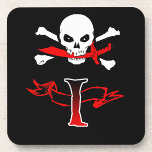 Posavasos Jolly Roger I Monograma Inicial