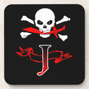 Posavasos Jolly Roger J Monograma Inicial