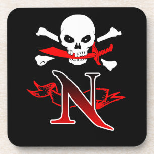 Posavasos Jolly Roger N Monograma Inicial