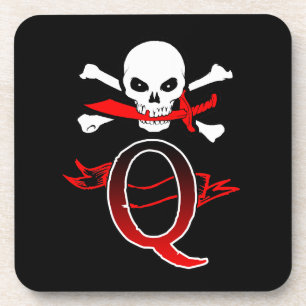 Posavasos Jolly Roger Q Monograma Inicial