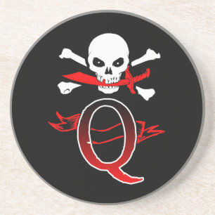 Posavasos Jolly Roger Q Monograma Inicial