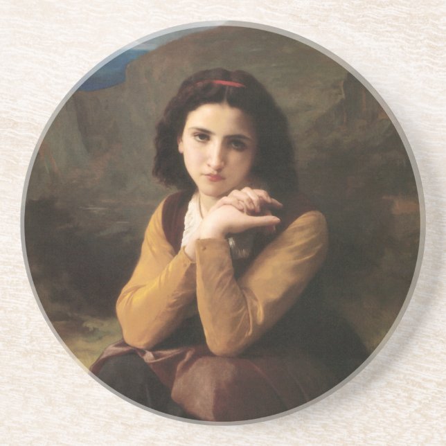 Posavasos Joven muchacha de Bouguereau (Frente)
