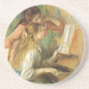 Posavasos Jóvenes Chicas en Piano por Pierre Renoir