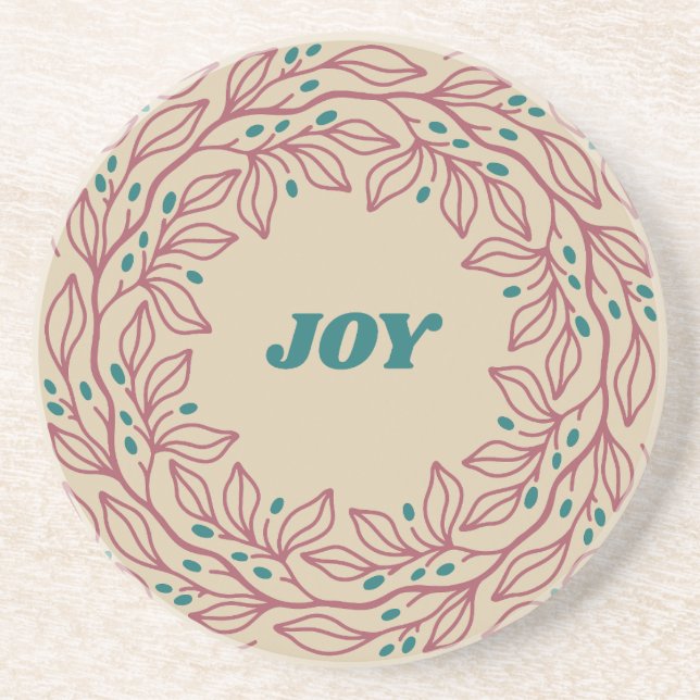Posavasos Joy Elegante Navidad Vintage Floral caprichosa (Frente)