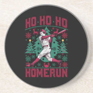 Posavasos Ju Ho Homerun Navidad de béisbol feo suéter