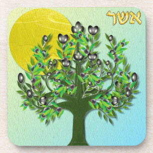 Posavasos Judaica 12 Tribus Israel Asher