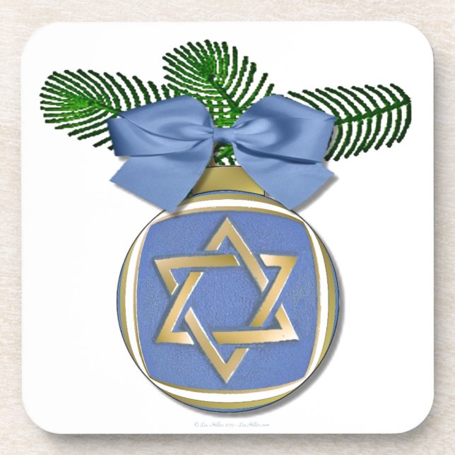 Posavasos Judaica Hanukkah Star Of David Ornament Print (Frente)