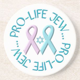 Posavasos "Judío pro-vida" con estrella de David y cintas