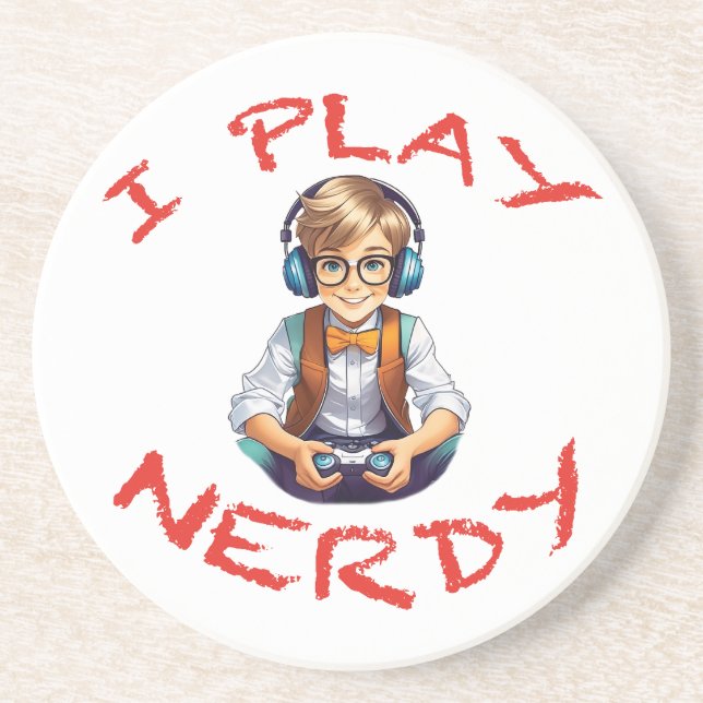 Posavasos Juego a un chico de los nerds gamer (Frente)