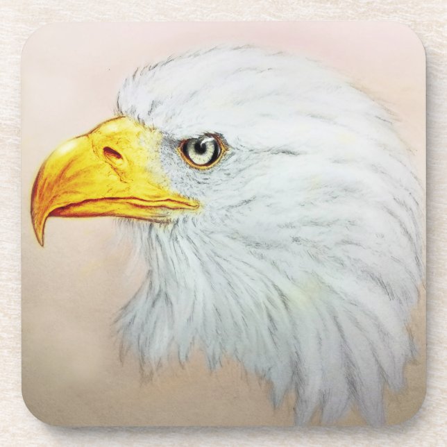 Posavasos Juego de 6 Acejas Blancas, Dibujo de Aves (Frente)