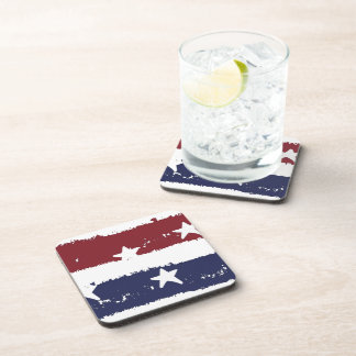 Posavasos Juego de aletas de pintura patriótica estadouniden