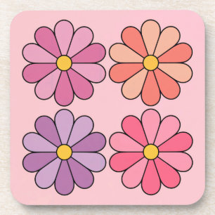 Posavasos Juego de aletas rosadas de cuatro días