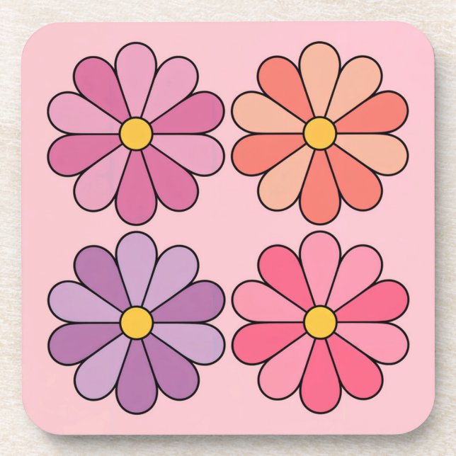 Posavasos Juego de aletas rosadas de cuatro días (Frente)