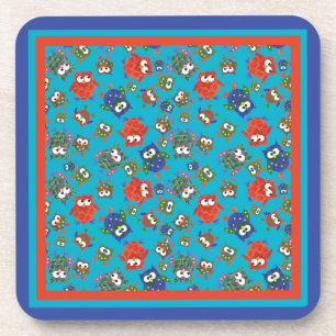 Posavasos Juego de búhos cúpulos de ruedas cuadradas respald