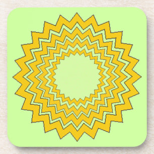 Posavasos Juego de Coasters - círculos concéntricos en zig-z