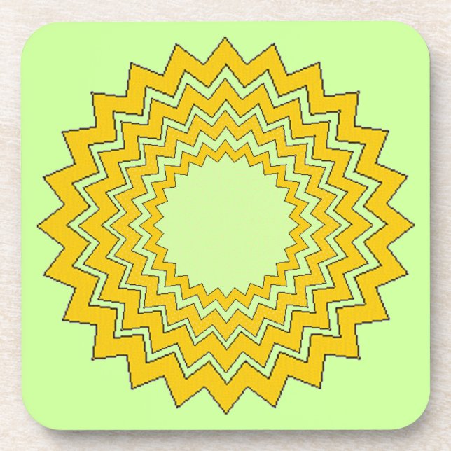 Posavasos Juego de Coasters - círculos concéntricos en zig-z (Frente)