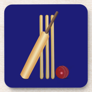 Posavasos Juego de cricket, wicket, ball y bat