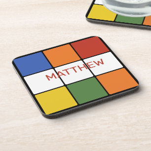 Posavasos Juego de cubos de rompecabezas personalizado de lo