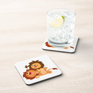 Posavasos Juego De Dos Ataques De León Personalizado Cuidado