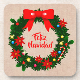 Posavasos Juego de Feliz Navidad Plástico de Navidad, Cork