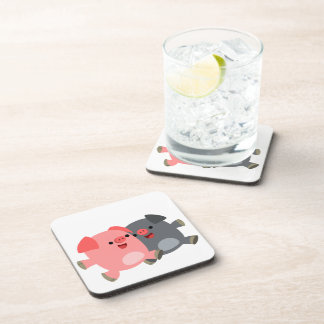 Posavasos Juego de gallos de cerdos de Personalizado blanco