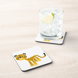 Posavasos Juego de gallos de Personalizado Cheetah Happy
