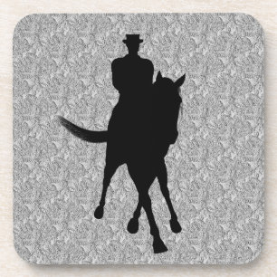 Posavasos Juego De La Montaña De La Silueta De Los Caballos