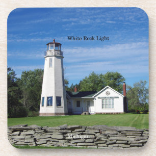 Posavasos Juego de luz de roca blanca de 6 ruedas de plástic