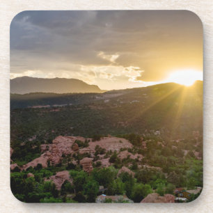 Posavasos Juego de maestras de neblina de la puesta de sol c