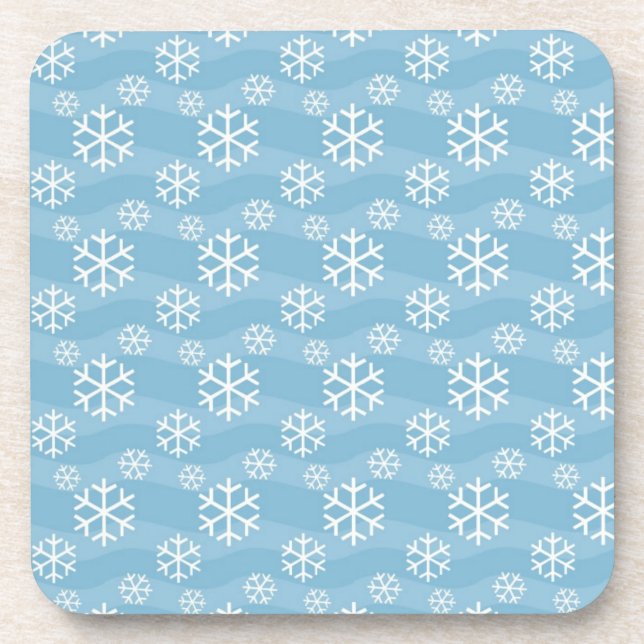 Posavasos juego de montaña de navidades con copos de nieve (Frente)