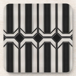 Posavasos Juego de montaña de plata y negro Art Deco