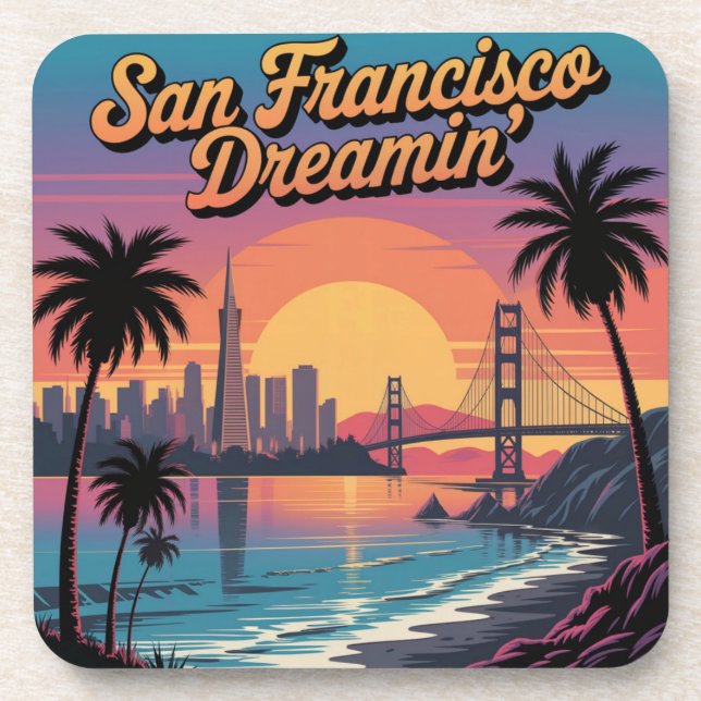 Posavasos Juego de montaña Dreamin de San Francisco (Frente)