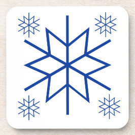 Posavasos Juego de montaña rusa - Copos de nieve azules