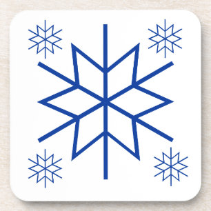 Posavasos Juego de montaña rusa - Copos de nieve azules