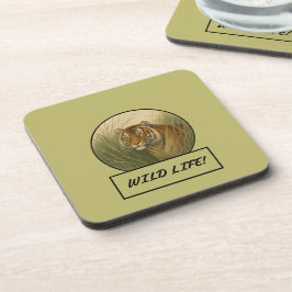 Posavasos Juego de montaña rusa oscuro de Khaki para tigres 
