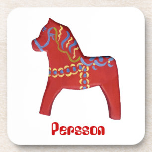Posavasos Juego de Pascua de Caballo de Dala Personalizado