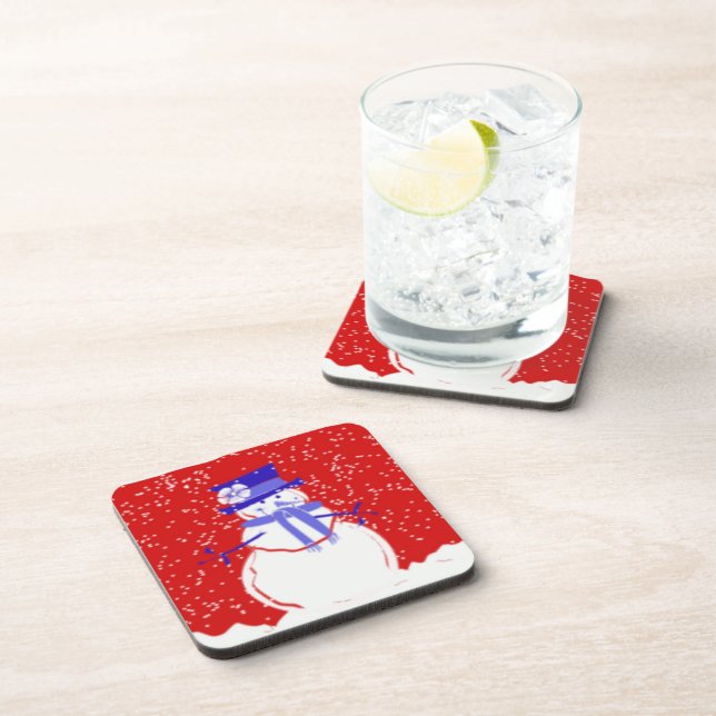 Posavasos Juego de Pascua de navidades - Hombre de Nieve lin (Lado Derecho)