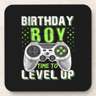 Posavasos Juego de video Level Up Birday Boy