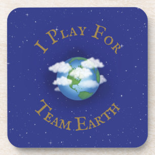 Posavasos "Juego para Team Earth", jugador de equipo para la